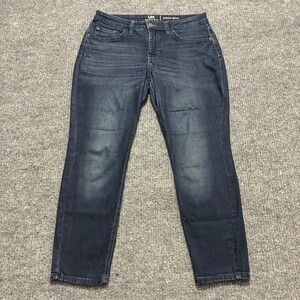 Lee Riders Mid Rise Skinny Jeans Womens Size 10P Blue Dark Wash Denim Stretch
